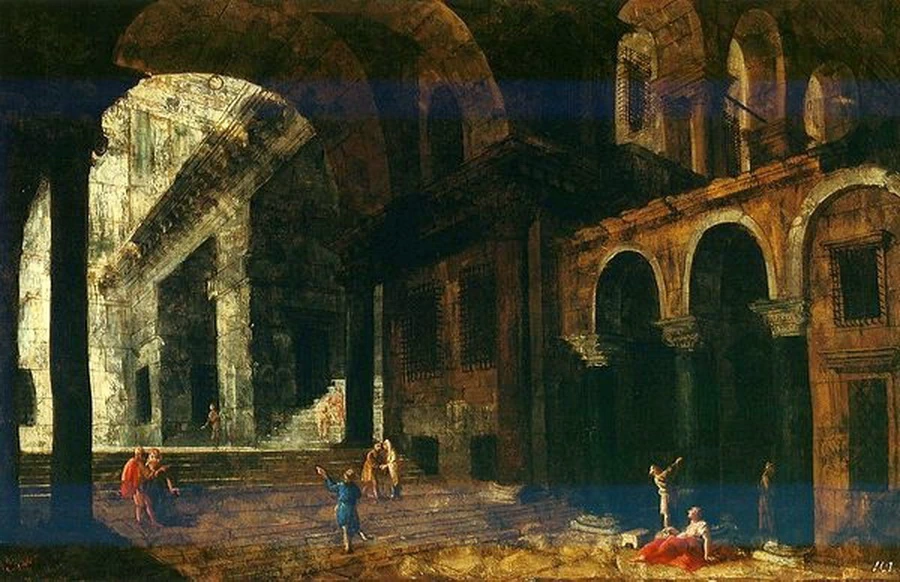 Architettura di un cortile della prigione